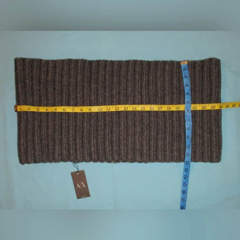 $98 New Armani Exchange A|X Extra Long Scarf Gray 100% Lambswool - Picture 7 of 8